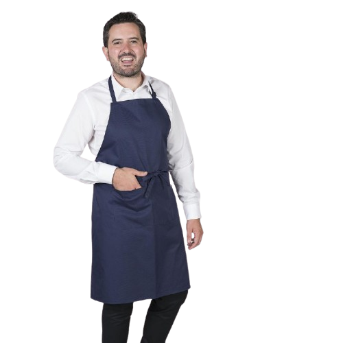Delantal unisex con peto y bolsillo, talla única. Varios colores Delantal unisex con peto y bolsillo, talla única. Varios colores