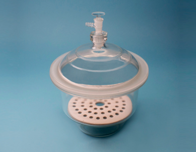 Desecador de vidrio sodocálcico de 7L, tapa llave 250mm Desecador de vidrio sodocálcico de 7L, tapa llave 250mm