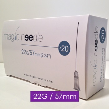 Microcánula flexible Magic Needle 22G x 57 mm. Caja de 25 unidades