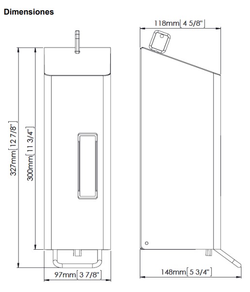 Dispensador de jabón manual. Acero inox. satinado 1,2 L de capacidad Dispensador de jabón manual. Acero inox. satinado 1,2 L de capacidad