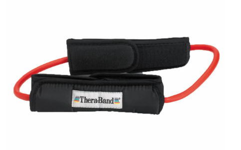Ejercitador elástico Tubing Loop Theraband. Rojo-Medio.1.22m. Puños acolchados. Ejercitador elástico Tubing Loop Theraband. Rojo-Medio.1.22m. Puños acolchados.