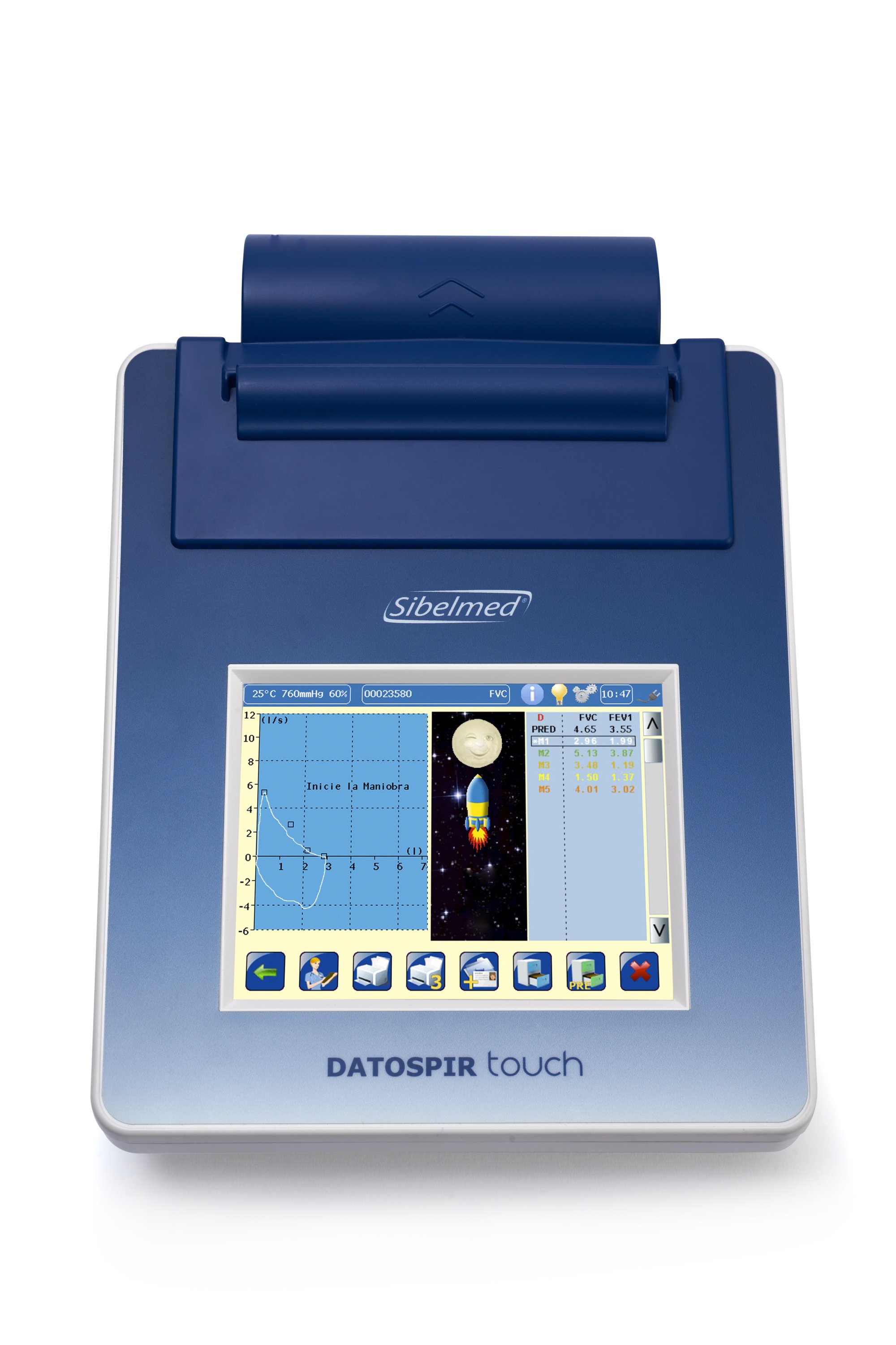 Espirómetro de sobremesa táctil Datospir Touch Easy, con turbina y software W20s