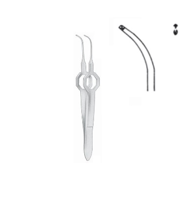Foerster pinza iris, curva con dientes. 1x2 d. 8,5 cm Foerster pinza iris, curva con dientes. 1x2 d. 8,5 cm