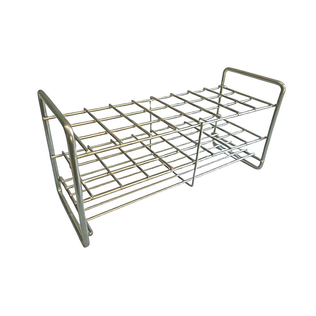 Gradilla autoclavable de acero inoxidable 3x8 para 24 tubos de 16 mm de diámetro Gradilla autoclavable de acero inoxidable 3x8 para 24 tubos de 16 mm de diámetro