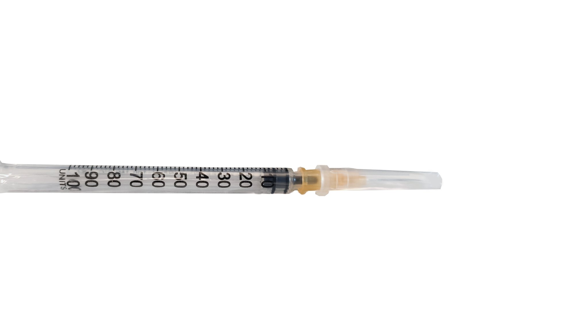 Jeringa de insulina 1ml sin residuo con aguja 25G - 0.5x16 mm. Caja de 100  unidades