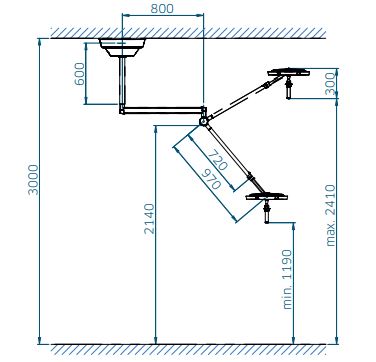 Lámpara de cirugía LED 150FP, 130.000 lux, Dr.Mach. Techo hasta 3m Lámpara de cirugía LED 150FP, 130.000 lux, Dr.Mach. Techo hasta 3m