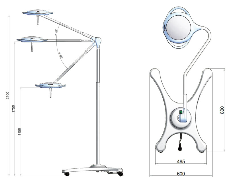 Lámpara de cirugía Pentaled 28 con ajuste de color, 120.000 lux a 1 m. Base rodable con sistema de emergencia Lámpara de cirugía Pentaled 28 con ajuste de color, 120.000 lux a 1 m. Base rodable con sistema de emergencia