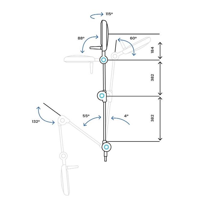 Lámpara de examen Primafix, 105.000 lux a 50 cm. Base rodable Lámpara de examen Primafix, 105.000 lux a 50 cm. Base rodable