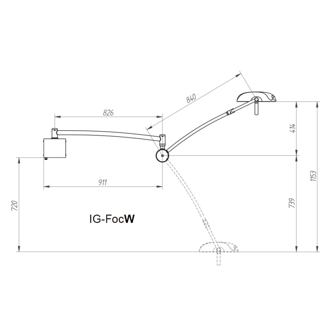 Lámpara de pared IGLUX IG-FOC de 18.000 a 75.000 lux Lámpara de pared IGLUX IG-FOC de 18.000 a 75.000 lux
