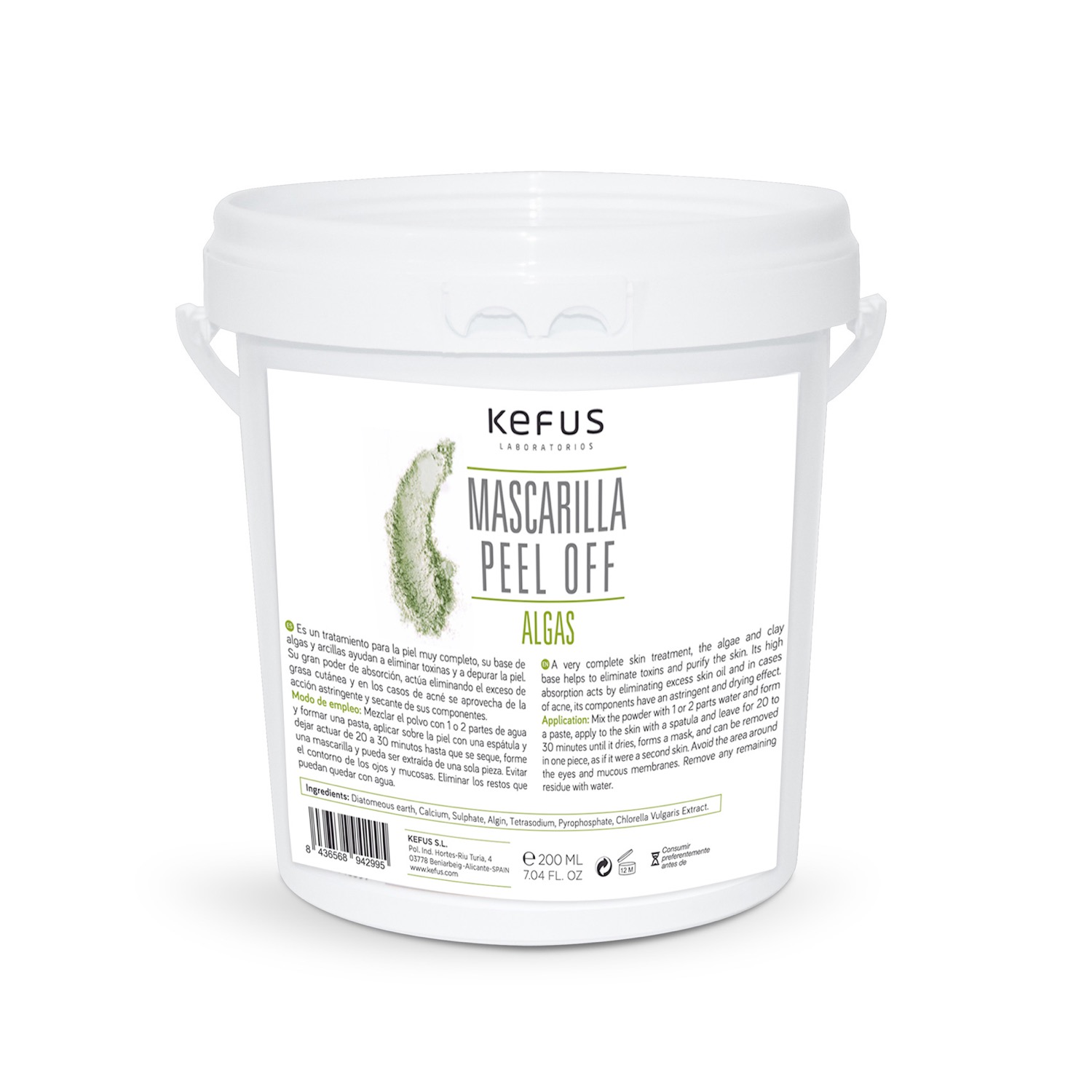 Mascarilla Peel Off Alginato Algas Kefus. 200 g