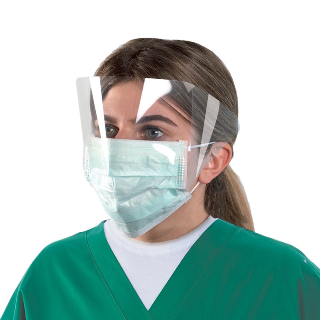 Mascarilla quirúrgica MASK-OP® con visera envolvente. Caja de 50 uds. Mascarilla quirúrgica MASK-OP® con visera envolvente. Caja de 50 uds.