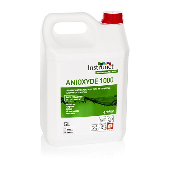 Desinfectante de alto nivel Instrunet Anioxyde 1000. Garrafa de 5 litros