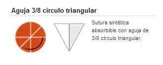 Sutura SSA40 3/0 TB-15. (Aguja 3/8 círculo triangular). Caja de 36 ud.