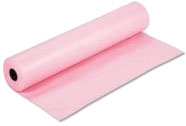 Papel camilla rizado sin precorte. Rollo de 58cm x 80m. 44gr/m2. Color rosa. Caja de 6 rollos