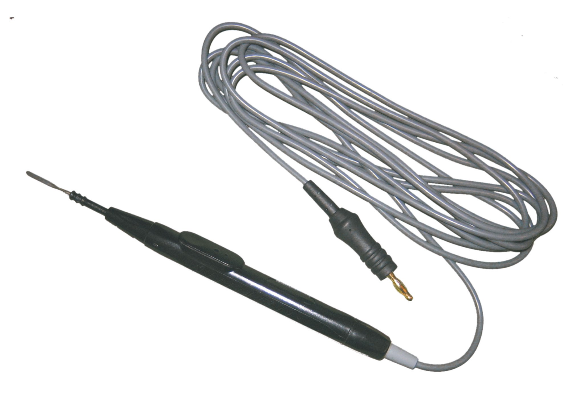 Mango electrobisturí reutilizable con conexión 4 mm plug, para control con pedal, 100 esterilizaciones. Cable de 300 cm