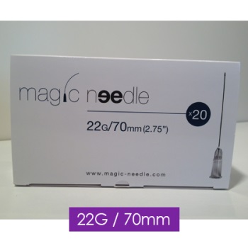 Microcánula flexible Magic Neddle 22G x 70 mm. Caja de 25 unidades