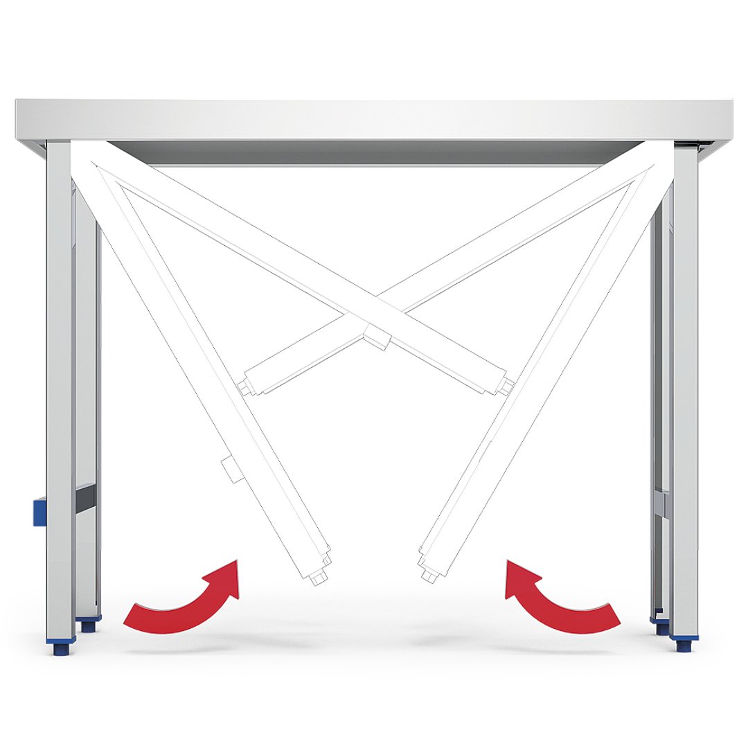 Mesa de trabajo plegable de acero inoxidable con entrepaño, 110x40x86cm Mesa de trabajo plegable de acero inoxidable con entrepaño, 110x40x86cm