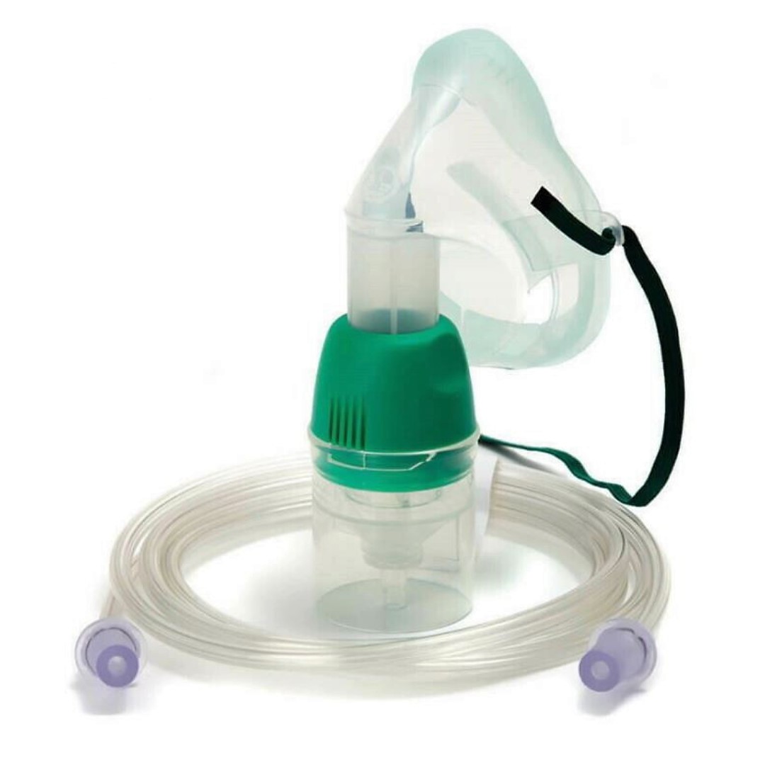 Nebulizador de medicamentos Cirrus 2 con mascarilla pediátrica, conector hembra fijo y línea de oxígeno de 2,1 m Nebulizador de medicamentos Cirrus 2 con mascarilla pediátrica, conector hembra fijo y línea de oxígeno de 2,1 m