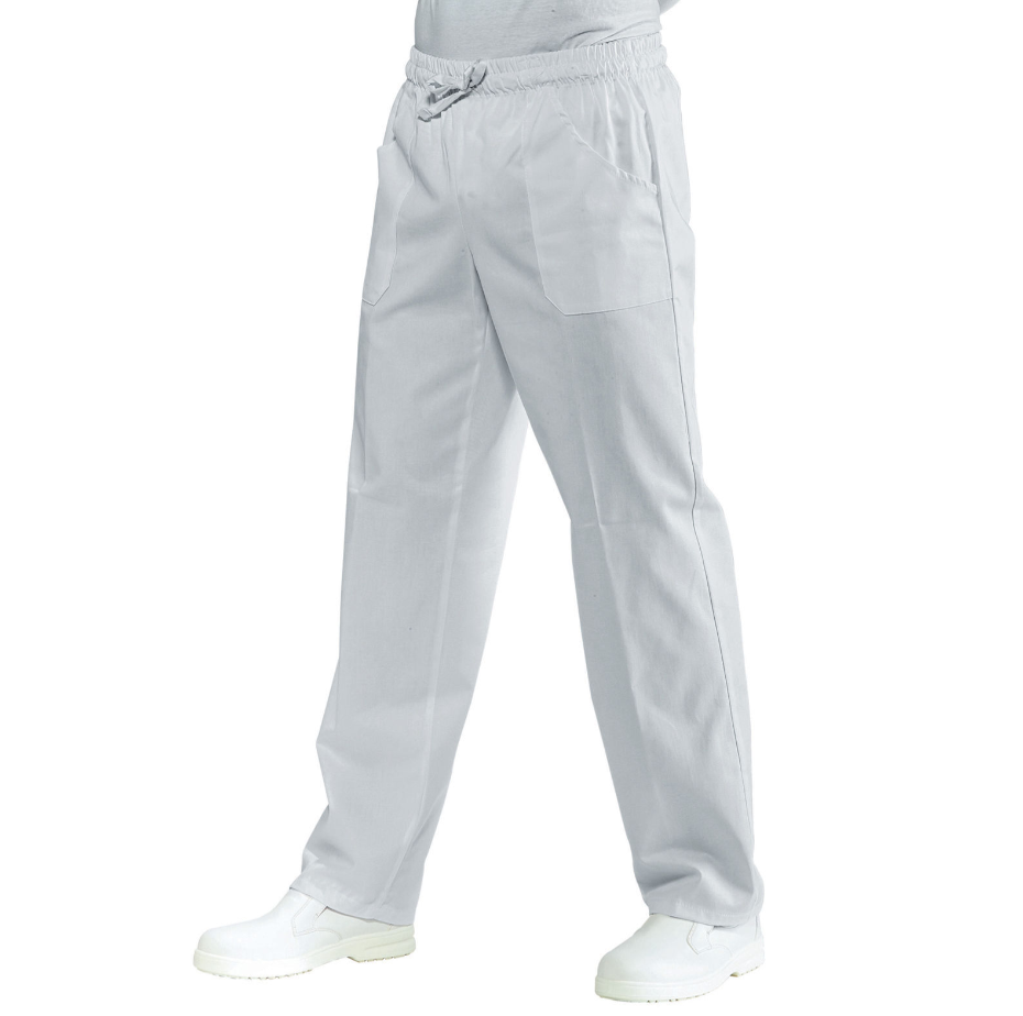 Pantalón sanitario blanco unisex, 100% algodón, 190gr, varias tallas