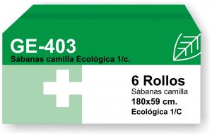 Papel de Camilla Ecológico 1 capa con precorte a 180 cm. Rollos 67 metros