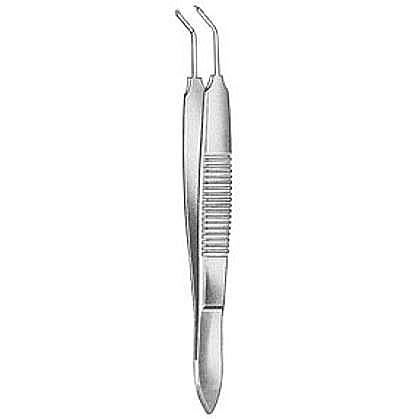 Pinza para sutura Castriviejo curva 1x2 dientes, 1,5mm