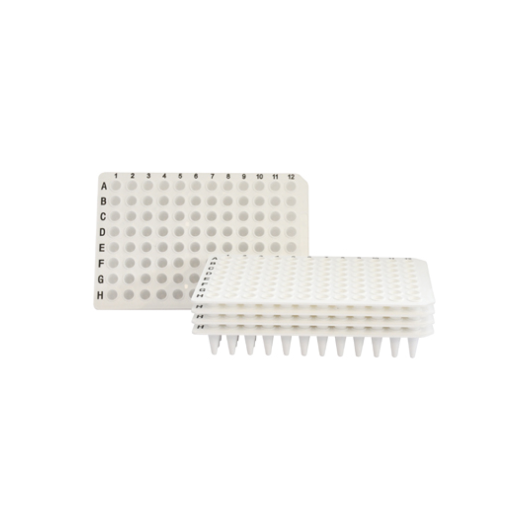 Placa 96 pocillos color blanco sin faldón de 0.1mL para PCR/qPCR, b/10. Caja de 10 uds Placa 96 pocillos color blanco sin faldón de 0.1mL para PCR/qPCR, b/10. Caja de 10 uds