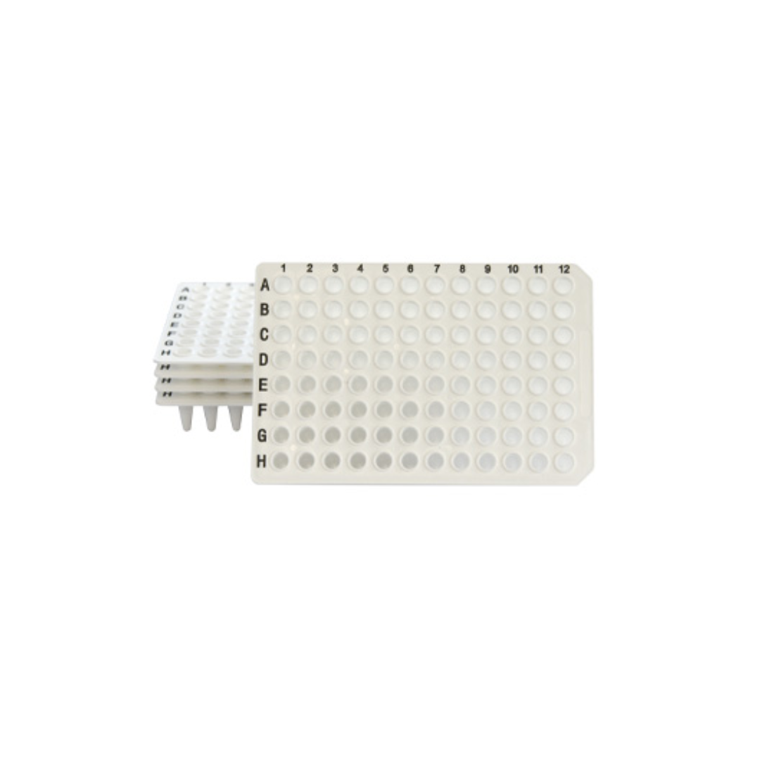 Placa 96 pocillos color blanco sin faldón de 0.1mL para PCR/qPCR, b/10. Caja de 10 uds Placa 96 pocillos color blanco sin faldón de 0.1mL para PCR/qPCR, b/10. Caja de 10 uds