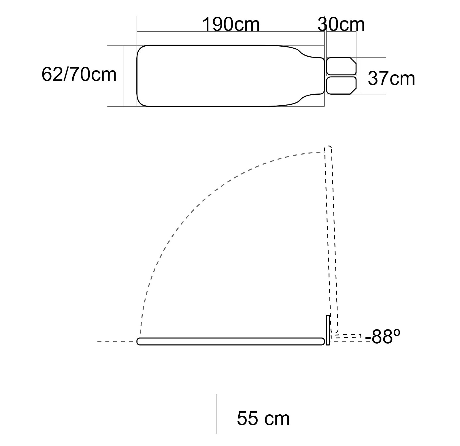 Plano inclinado de 1 cuerpo con 1 motor, altura fija. 70x190. Varios colores Plano inclinado de 1 cuerpo con 1 motor, altura fija. 70x190. Varios colores