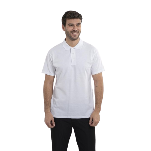Men's short sleeve polo shirt. Various sizes and colors.