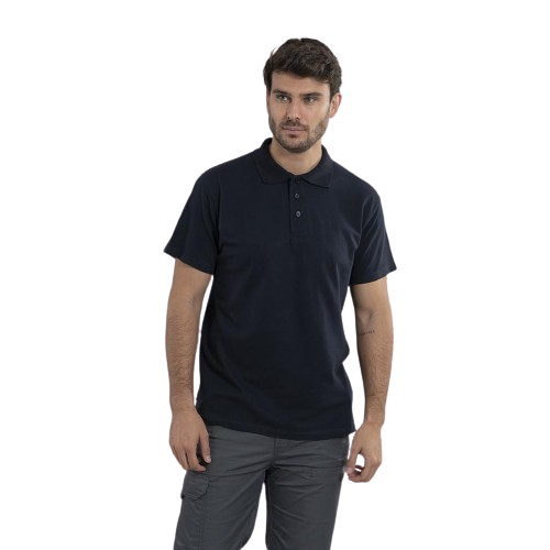 Men's short sleeve polo shirt. Various sizes and colors.