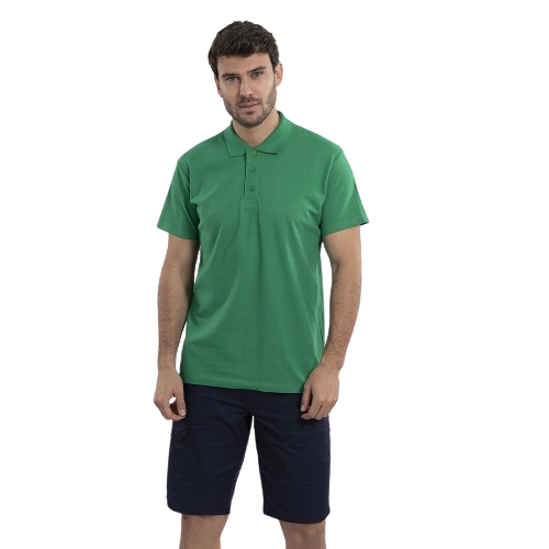 Men's short sleeve polo shirt. Various sizes and colors.