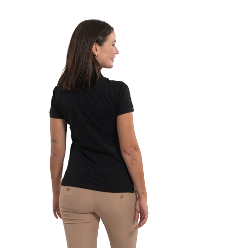 Women's short sleeve polo shirt. Various sizes and colors.