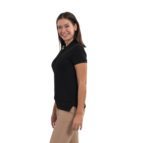 Women's short sleeve polo shirt. Various sizes and colors.