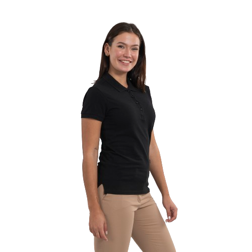 Women's short sleeve polo shirt. Various sizes and colors.