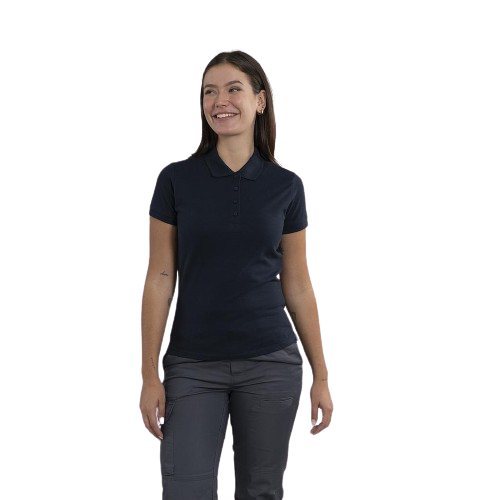 Women's short sleeve polo shirt. Various sizes and colors.