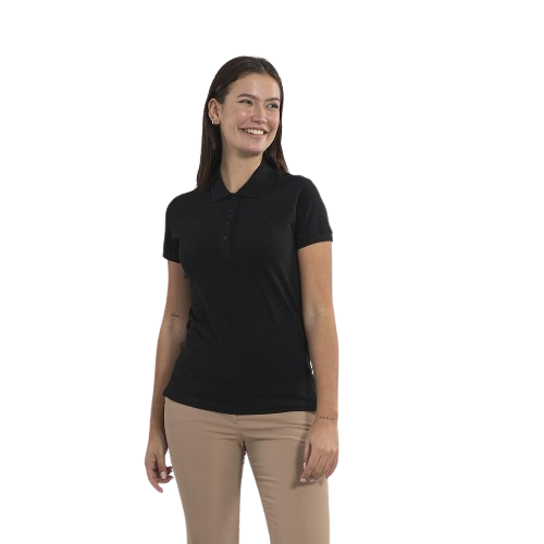 Women's short sleeve polo shirt. Various sizes and colors.