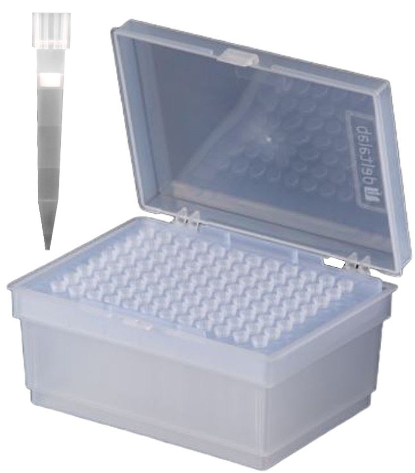 Rack 96 puntas Eppendorf estériles con filtro, micropipetas de 20-300 microlitros Rack 96 puntas Eppendorf estériles con filtro, micropipetas de 20-300 microlitros