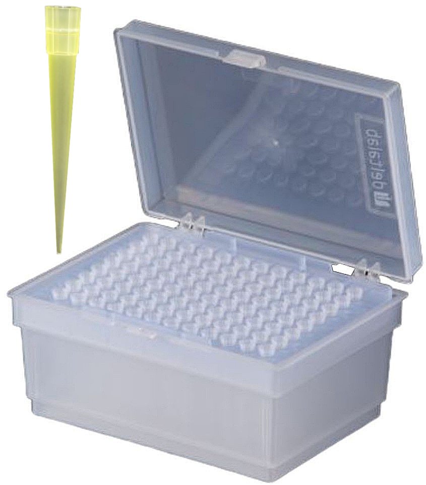 Rack de 96 puntas Gilson estériles, micropipetas de 2-200 microlitros Rack de 96 puntas Gilson estériles, micropipetas de 2-200 microlitros