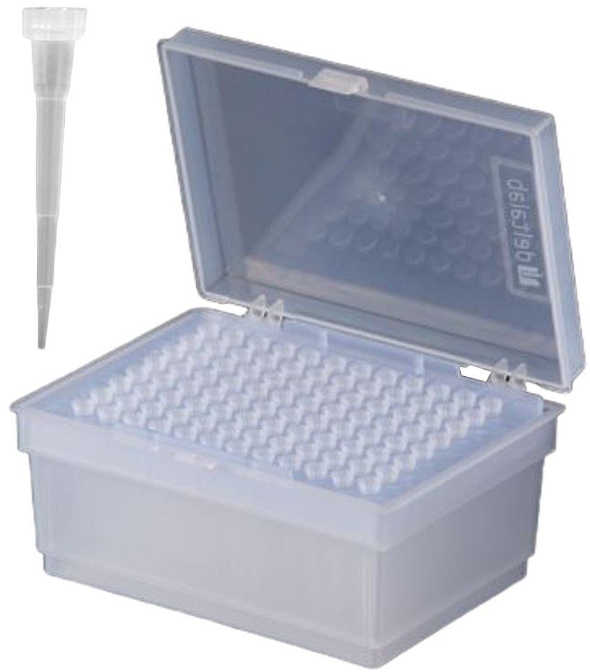 Rack de 96 puntas Gilson no estériles, micropipetas de 0,1-10 microlitros Rack de 96 puntas Gilson no estériles, micropipetas de 0,1-10 microlitros