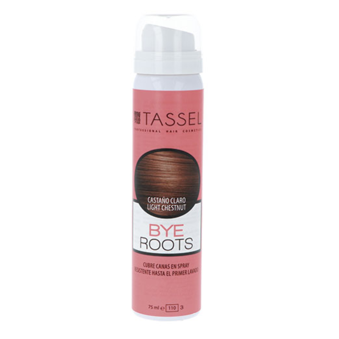 Retoca-raíces temporal en spray Tassel, color castaño claro. Tubo de 75 ml Retoca-raíces temporal en spray Tassel, color castaño claro. Tubo de 75 ml
