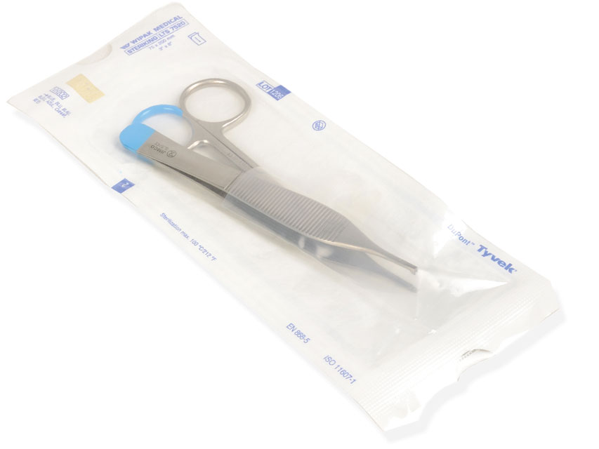 Set de suturas estéril con pinza Adson y tijeras para ligaduras Spencer Set de suturas estéril con pinza Adson y tijeras para ligaduras Spencer