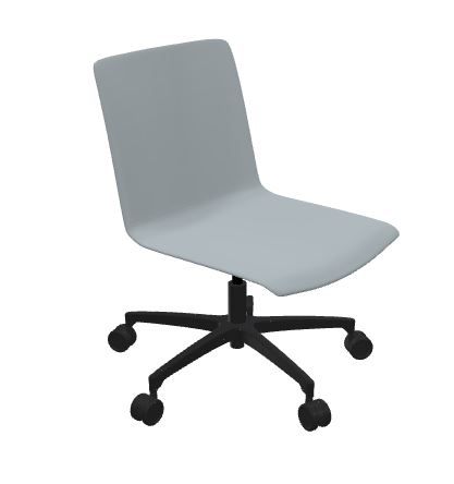 Silla de poliuretano con base en estrella y 5 ruedas. Varios colores Silla de poliuretano con base en estrella y 5 ruedas. Varios colores