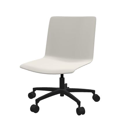 Silla de poliuretano con base en estrella y 5 ruedas. Varios colores Silla de poliuretano con base en estrella y 5 ruedas. Varios colores