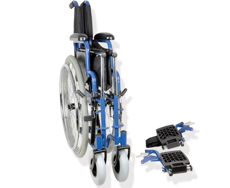 Silla de ruedas plegable asiento de 46cm de ancho, reposapiés y ruedas desmontables Silla de ruedas plegable asiento de 46cm de ancho, reposapiés y ruedas desmontables