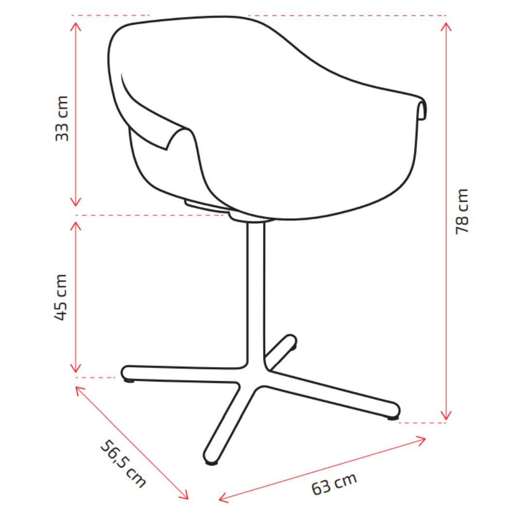 Silla ergonómica Saki con base de estrella, 63 x 56,5 x 78 cm. Varios colores Silla ergonómica Saki con base de estrella, 63 x 56,5 x 78 cm. Varios colores