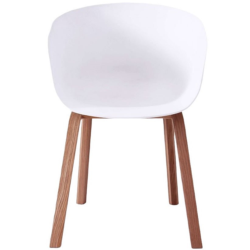 Silla Nórdica blanca con reposabrazos, patas de madera Silla Nórdica blanca con reposabrazos, patas de madera