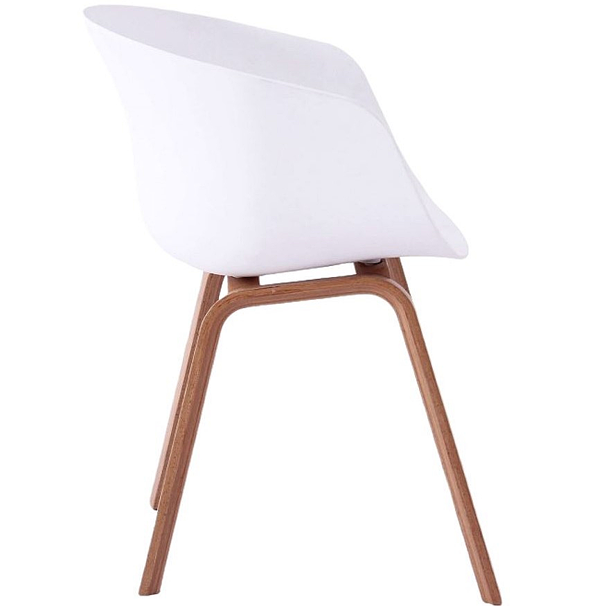 Silla Nórdica blanca con reposabrazos, patas de madera Silla Nórdica blanca con reposabrazos, patas de madera