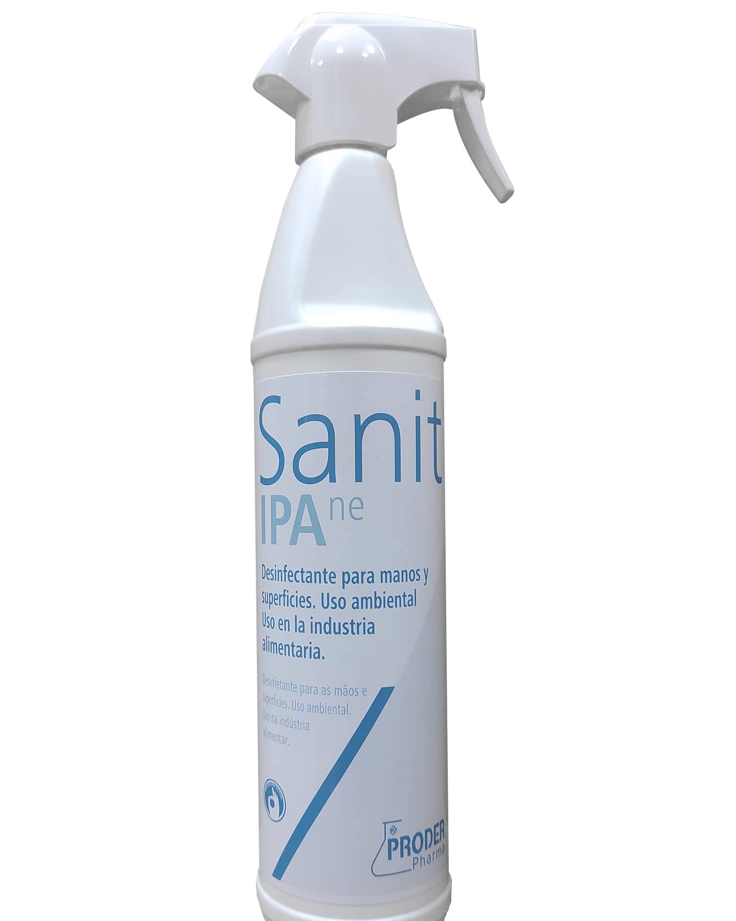 Solución desinfectante para manos y superficies, Sanit IPA Ne. Botella de 750ml con pulverizador