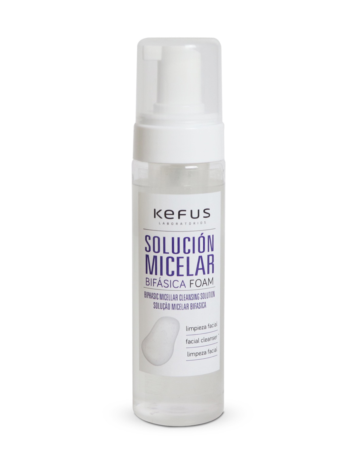 Solución micelar Bifásica Facial foam Kefus. 200 ml