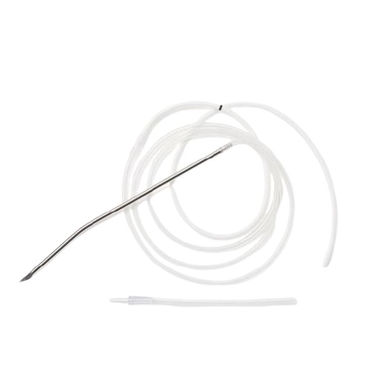 Sonda de drenaje redonda ExuFlow con adaptador y trocar, 10Fr. Caja de 10 unidades Sonda de drenaje redonda ExuFlow con adaptador y trocar, 10Fr. Caja de 10 unidades
